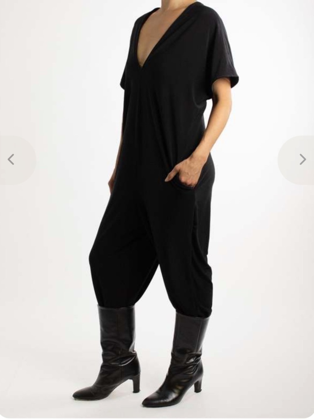 Meg Archive Relaxed V-Neck Black Jumpsuit xs/small- fits almost every size!